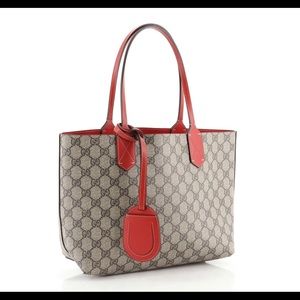 Red Patent Gucci Canvas Tote